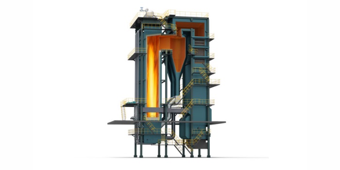 Схема котла со сжиганием топлива в циркулирующем псевдоожиженном слое (ЦПС). ZOZEN Boiler